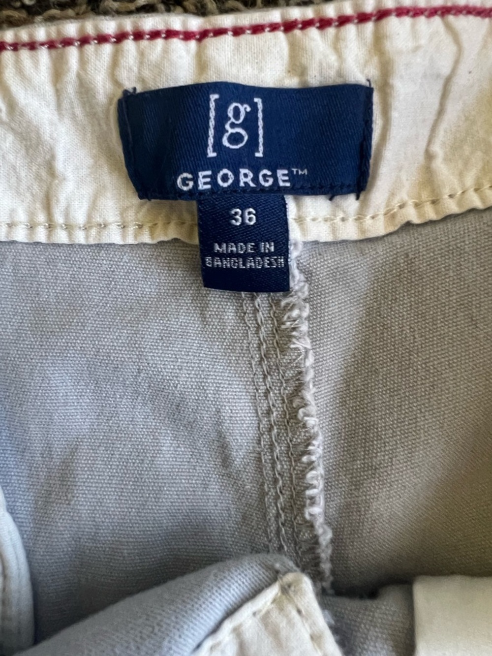 George Men's Light Grey Flat Front Cotton Shorts - Picture 2 of 4